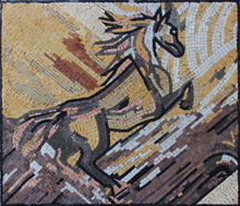 AN711 Earth colors wild horse marble mosaic
