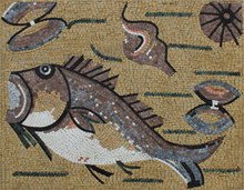 AN80 Golden ocean life mosaic