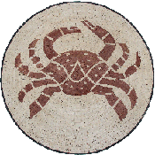 AN1126 Crab on white background circular mosaic