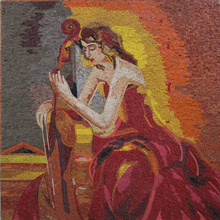 FG1029<BR>Girl Playing Cello Mosaic