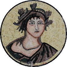 FG440 Greek God Handmade Portrait  Mosaic