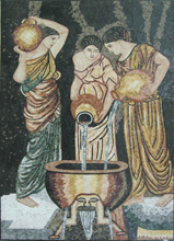 FG540<BR>Ladies in Oriental Costumes Gathering Mosaic