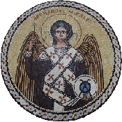 FG974<BR>Arachangel Michael Medallion Mosaic