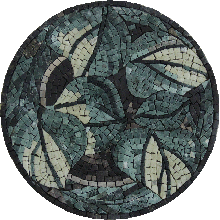 IN511<BR>Leafy Green Round Insert Mosaic