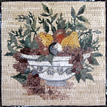 KB38<BR>Healthy Fruit Bowl Handmade Mosaic