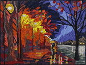 LS122<BR>Vibrant Cozy Painting Recreation Mosaic