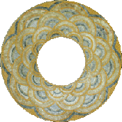 MD1169<BR>Fan Waves Round Frame Mosaic