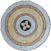 MD1437<BR>Centered Flower Blossom Medallion Mosaic