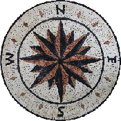 MD469 brick & black compass nautical star