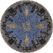 MD651 Turquoise and gold lotus Mosaic