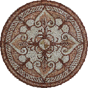 MD794 light brown and white elegant medallion mosaic