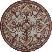 MD794 light brown and white elegant medallion mosaic