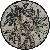 MD965 palm tree trio art mosaic
