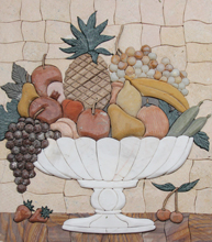 SL17<BR>Exotic Fruit Bowl Kitchen Decor Mosaic