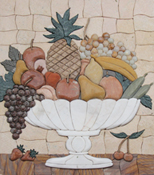 SL17<BR>Exotic Fruit Bowl Kitchen Decor Mosaic