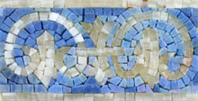 BD277 Azur Blue & silver elegant design mosaic