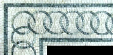 BD281 Entangled rings silver mosaic border