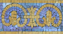 BD282 Azur blue & gold elegant design mosaic