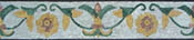 BD289 Yellow on white floral mosaic border