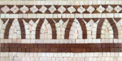 BD307 Brick & white geometric shapes mosaic border