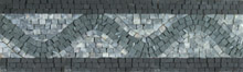 BD368 Grey curve spirale mosaic border