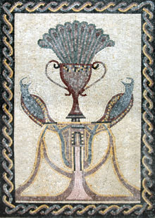 GEO196 Elegant peacock setting mosaic