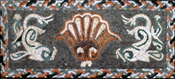 GEO231 Faded white dolphins and sea shell mosaic