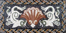 GEO511 Beautiful white dolphins and sea shell mosaic