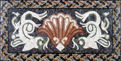 GEO511 Beautiful white dolphins and sea shell mosaic