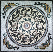 GEO83 Faded circular wave design medallion mosaic