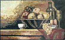 GEO1026 fruit bowl and wine mosaic art