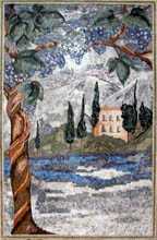 LS18 Blue flower tree by the river