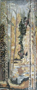 LS42 Autumn scene forest mosaic marble