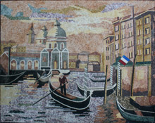 LS67 Beautiful Venice scene mosaic marble