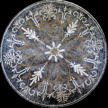 MD117 White icy patterns on ocean blue Mosaic