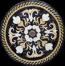 MD129 White & Gold Bouquet Mosaic