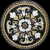 MD129 White & Gold Bouquet Mosaic