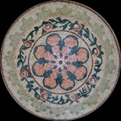 MD166 Pink orange flower Mosaic