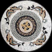 MD19 waves & greek keys with swimming dolphins border