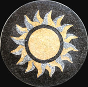 MD199 yellow sun on black background mosaic