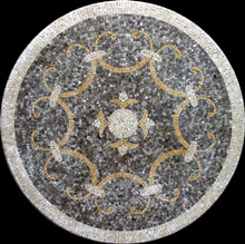 MD204 elegant grey and gold mosaic art