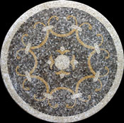 MD204 elegant grey and gold mosaic art