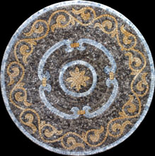 MD205 Blue and gold mosaic art medallion