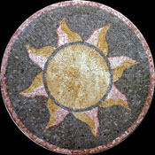 MD213 golden and pink sun on grey background