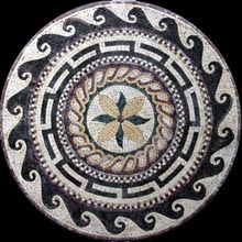 MD22 Multi design mosaic with black waves border