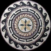 MD22 Multi design mosaic with black waves border