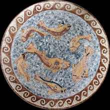 MD236 Swimming fish marble mosaic