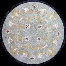 MD241 light blue elegant medallion mosaic