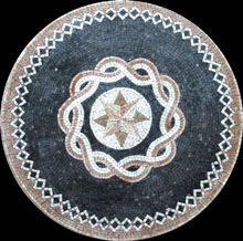 MD266 compass star simple circular design mosaic