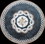 MD266 compass star simple circular design mosaic